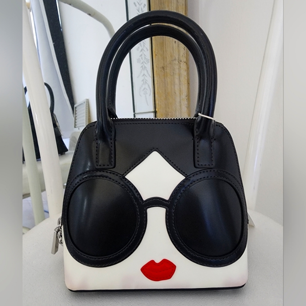 Alice + Olivia Black, White & Red Novelty Crossbody Bag